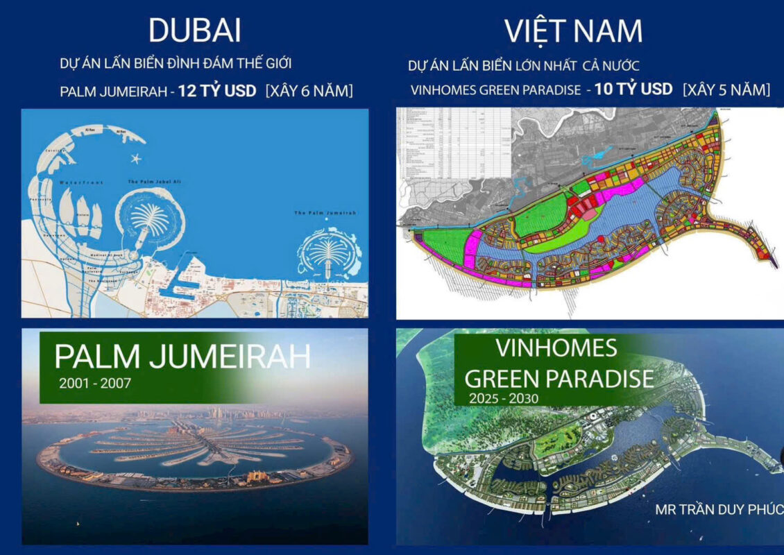 So sánh Palm Jumeirah Dubai và Vinhomes Green Paradise Cần Giờ